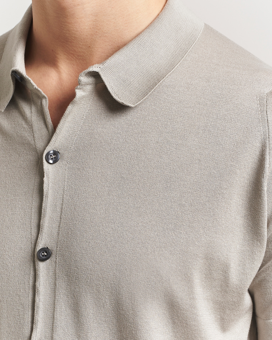 Herren | Hemden | John Smedley | Folke Sea Island Knitted Polo Parchment