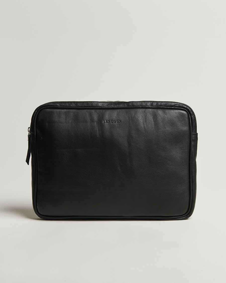 Herren | Taschen | LES DEUX | Leather Laptop Sleeve Black