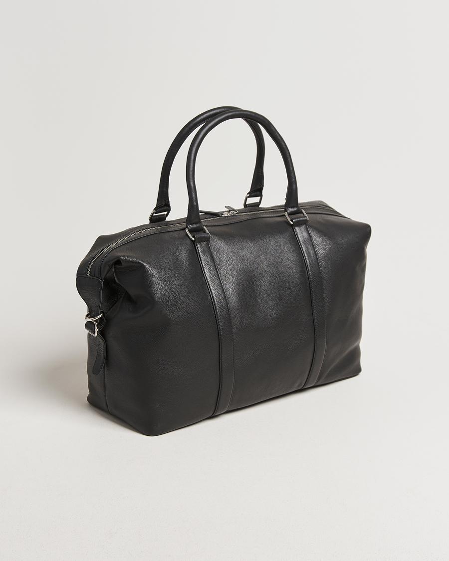 Herren | Les Deux Leather Weekendbag Black | LES DEUX | Leather Weekendbag Black