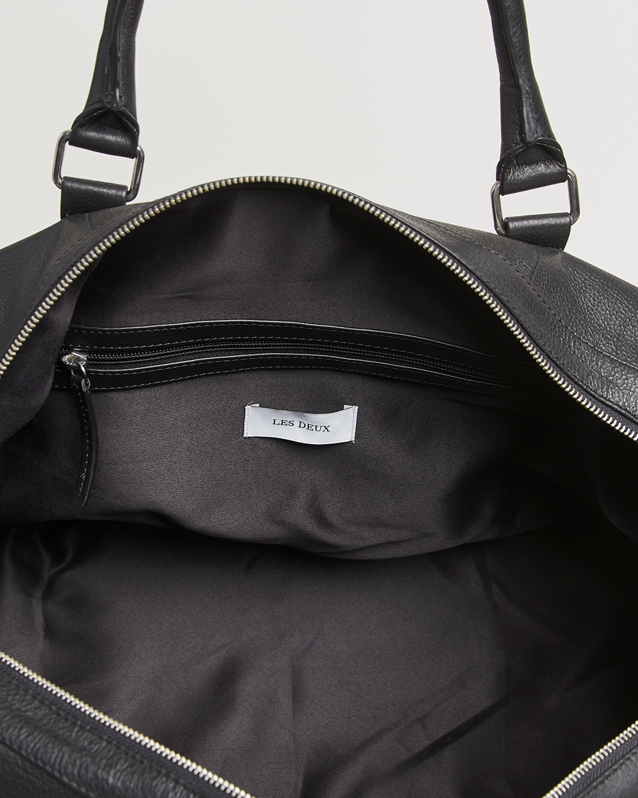 Herren | Les Deux Leather Weekendbag Black | LES DEUX | Leather Weekendbag Black