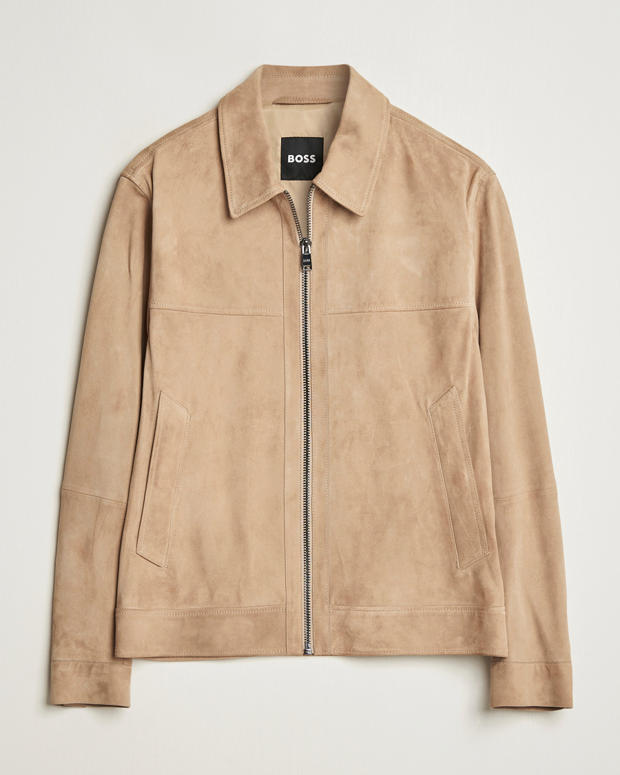 Herren | Jacken | BOSS BLACK | Malbano Suede Jacket Light Beige