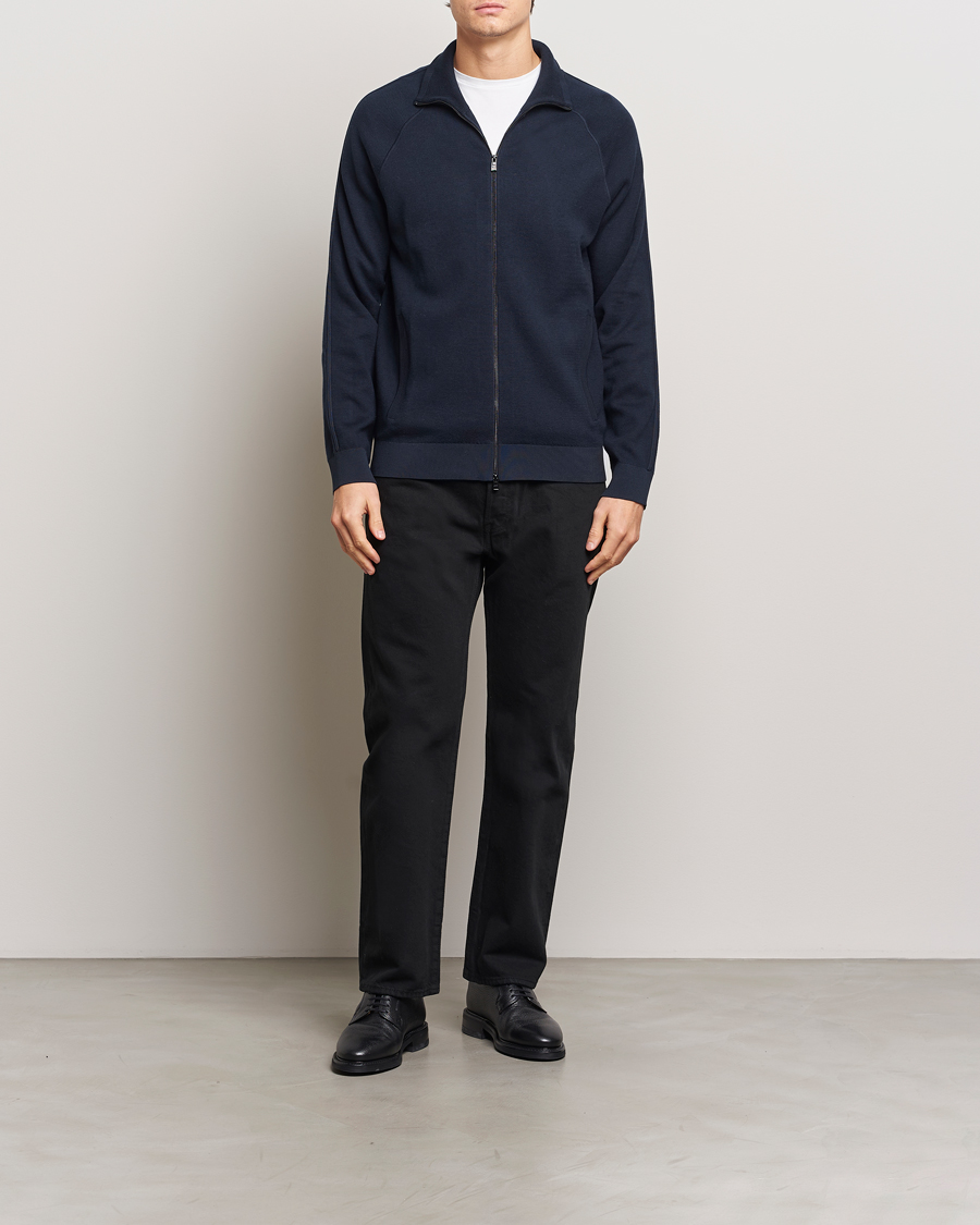 Herren | Pullover | BOSS BLACK | Domico Knitted Full Zip Dark Blue