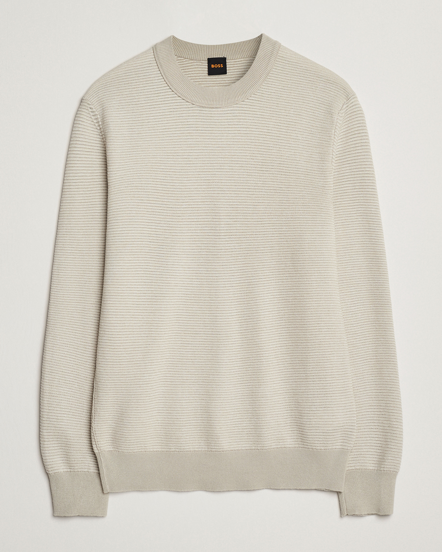 Herren | Pullover | BOSS ORANGE | Aspoki Structured Knitted Sweater Light Beige