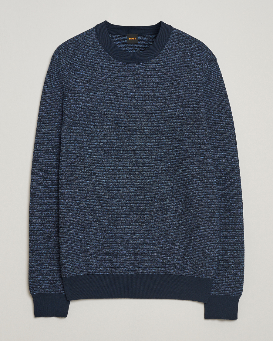 Herren | Pullover | BOSS ORANGE | Aspoki Structured Knitted Sweater Dark Blue
