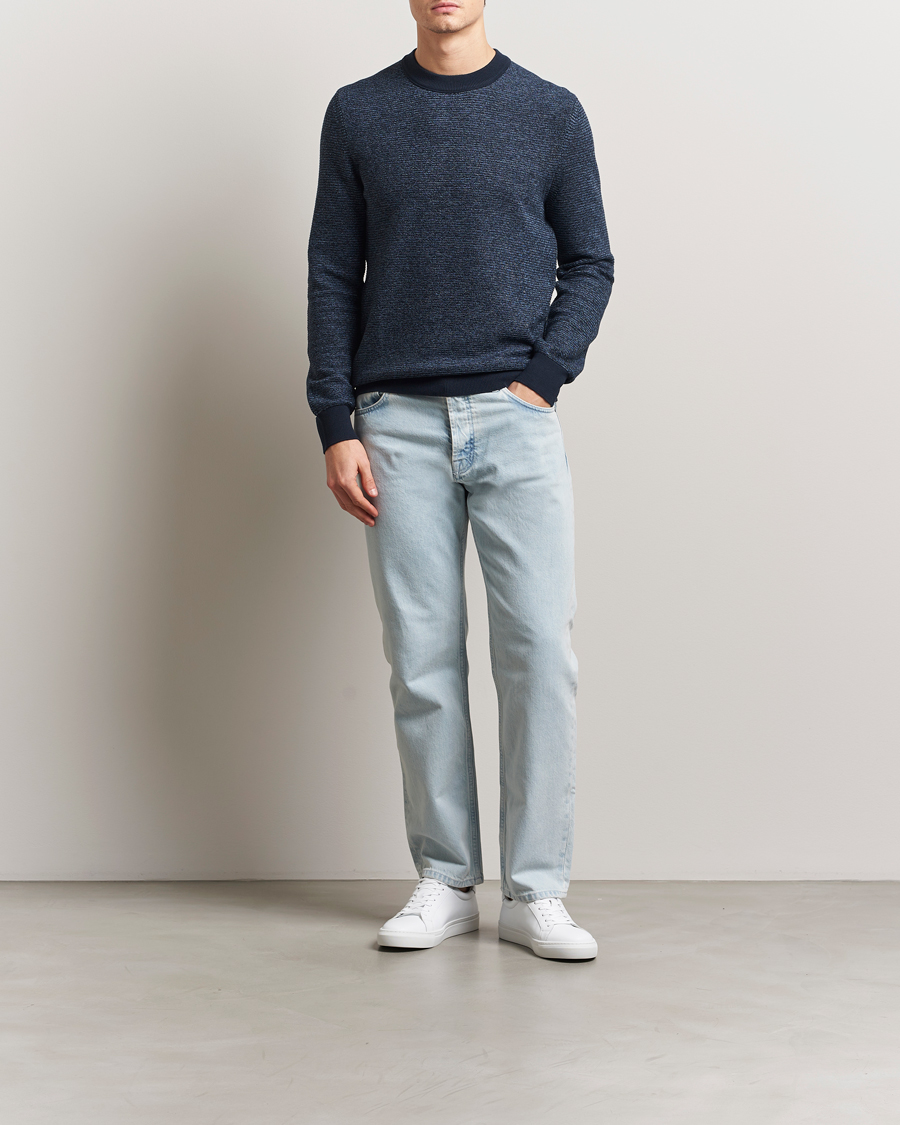 Herren | Pullover | BOSS ORANGE | Aspoki Structured Knitted Sweater Dark Blue