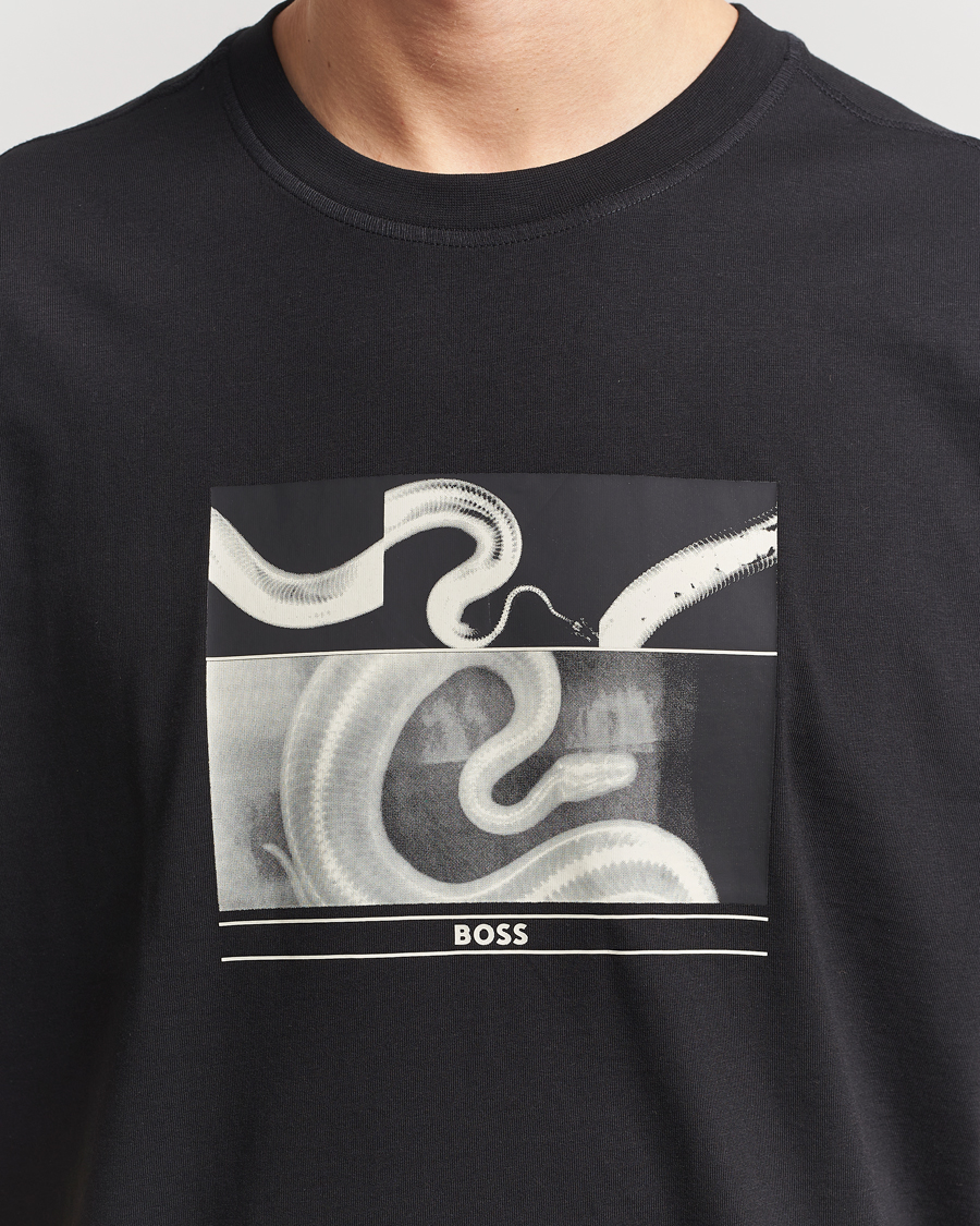 Herren | T-Shirts | BOSS ORANGE | Barragan Printed T-Shirt Black