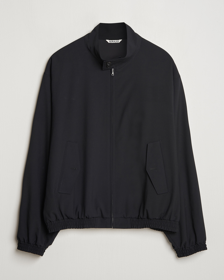 Herren | Jacken | Auralee | Wool Zip Bomber Jacket Black