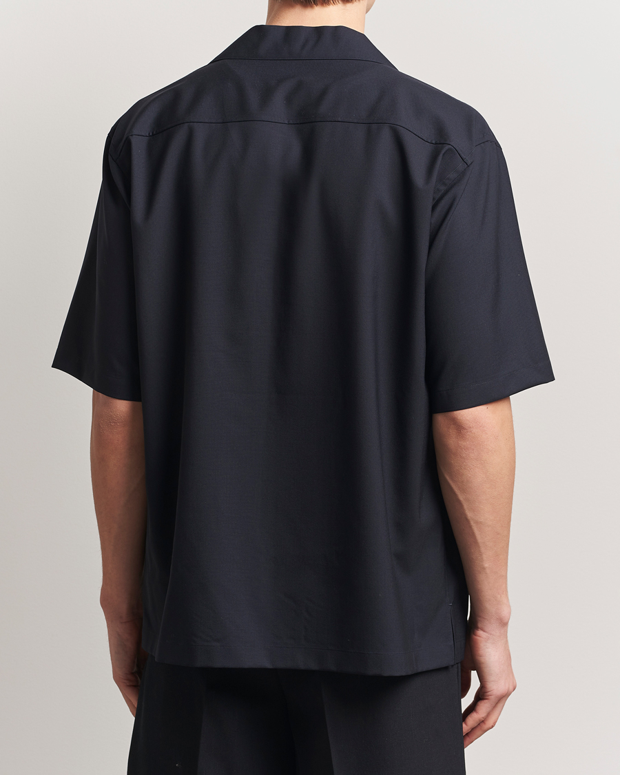 Herren | Hemden | Auralee | Open Collar Short Sleeve Shirt Navy