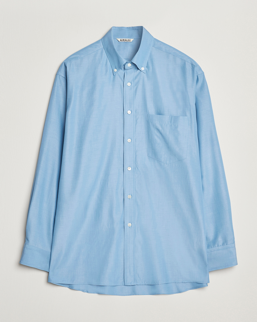 Herren | Hemden | Auralee | Button Down Shirt Sax Blue
