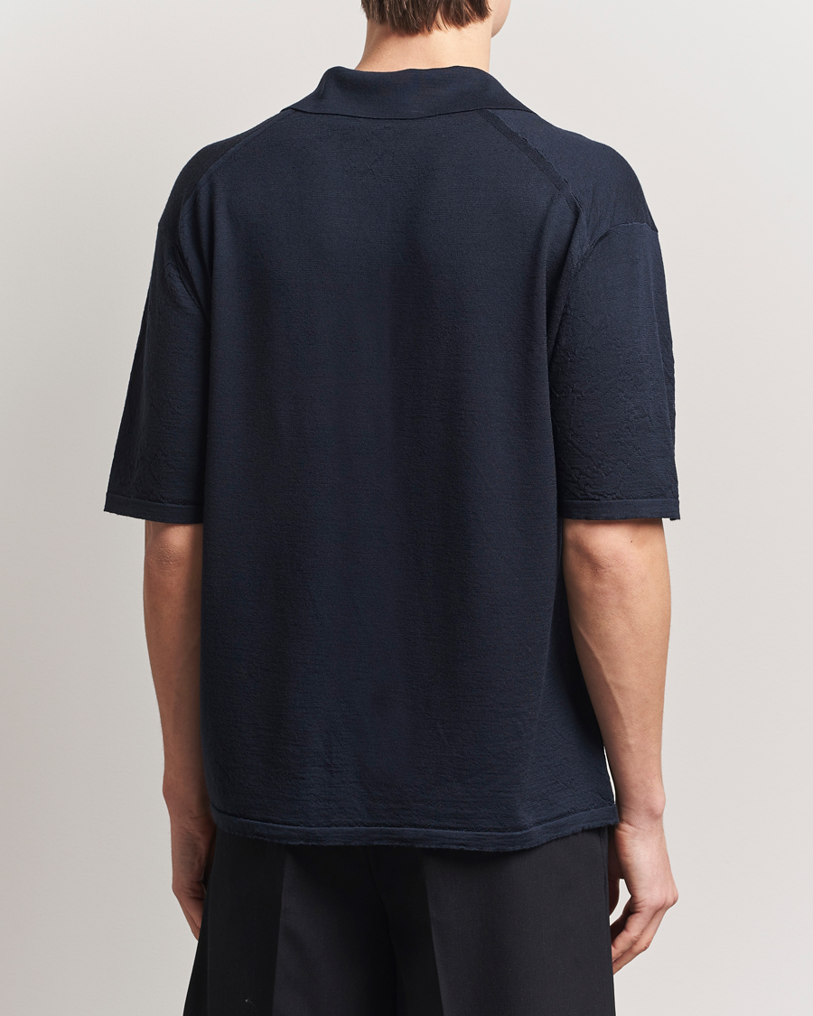 Herren | Pullover | Auralee | Wool Knit Polo Navy