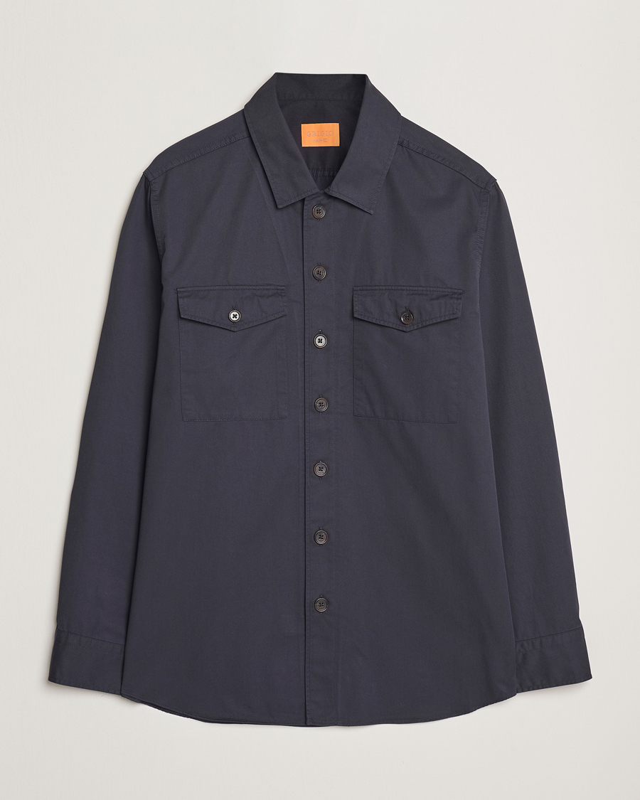 Herren | Hemden | Grigio | Cotton Overshirt Navy
