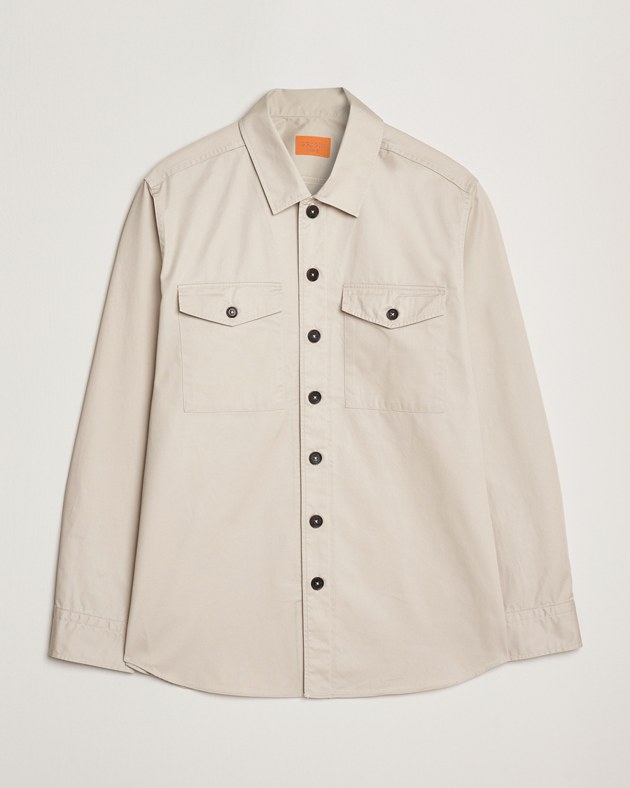 Herren | Hemden | Grigio | Cotton Overshirt Beige