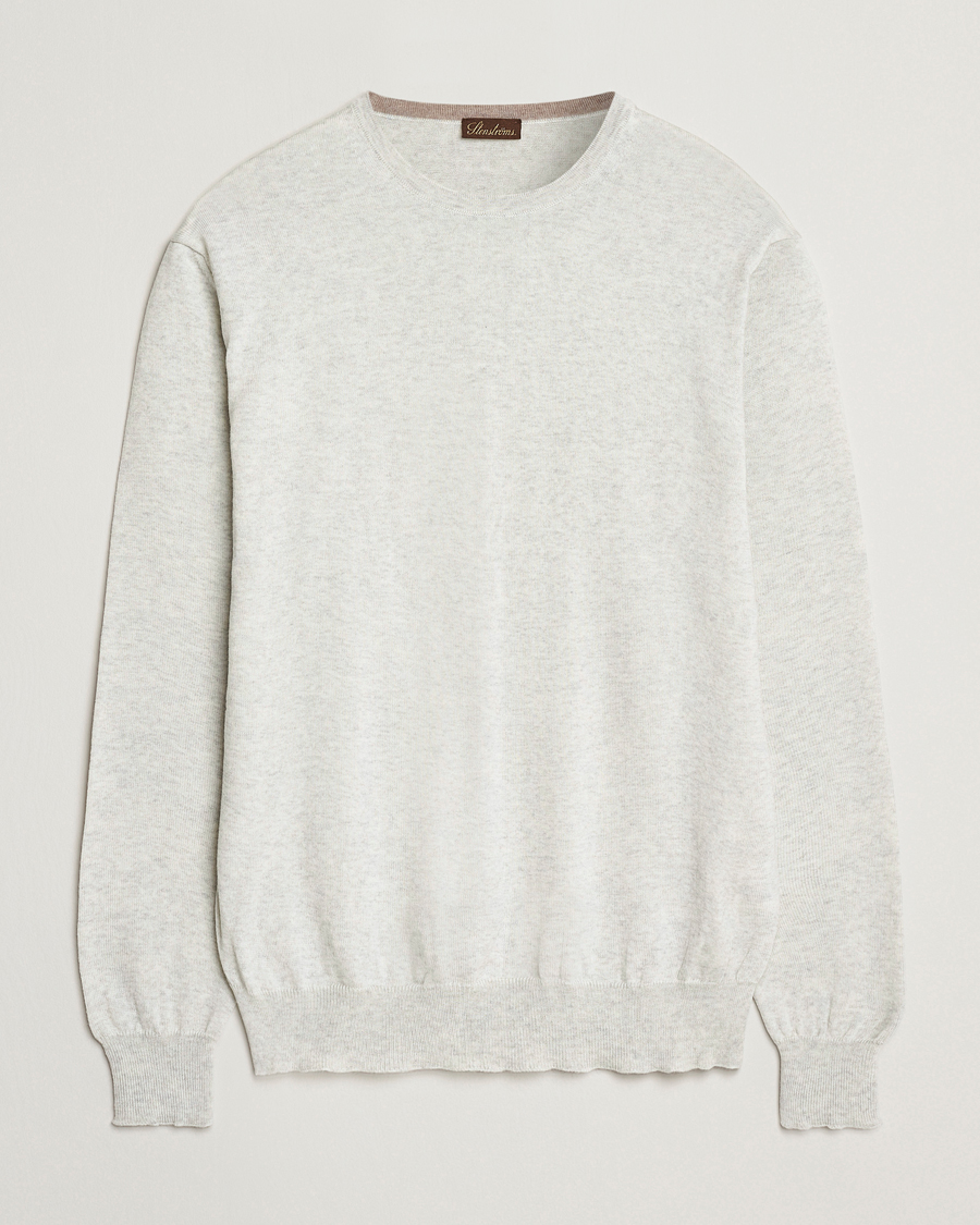 Herren | Pullover | Stenströms | Merino Patch Crew Neck Grey