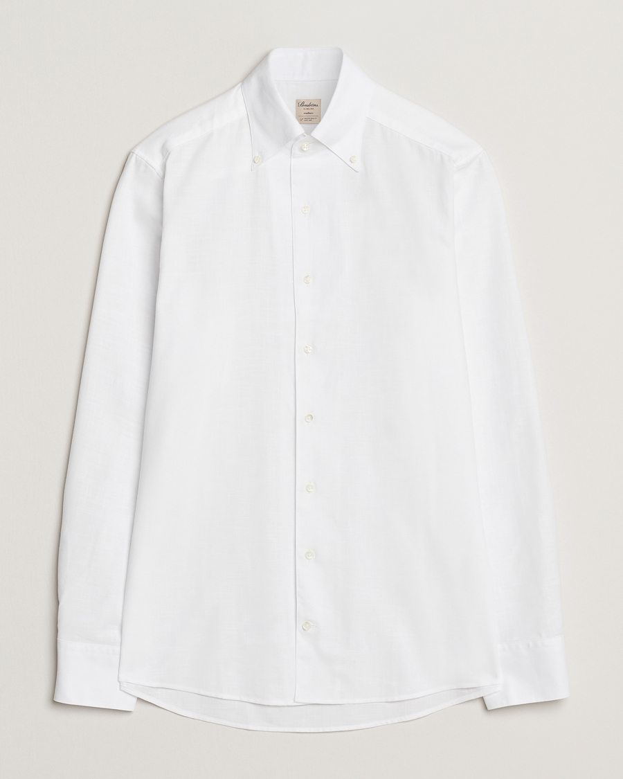 Herren | Hemden | Stenströms | Soft Cotton One Piece Button Down Shirt White