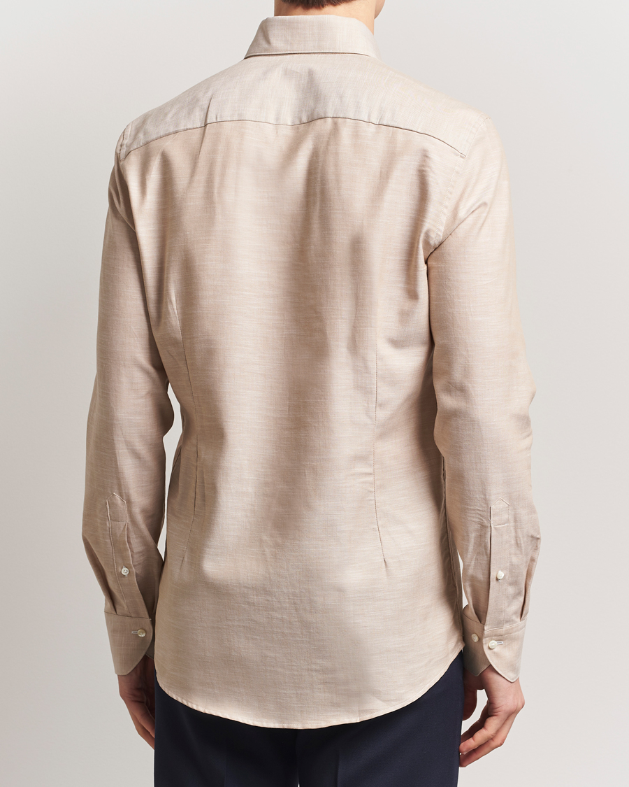 Herren | Hemden | Stenströms | Soft Cotton One Piece Button Down Shirt Beige