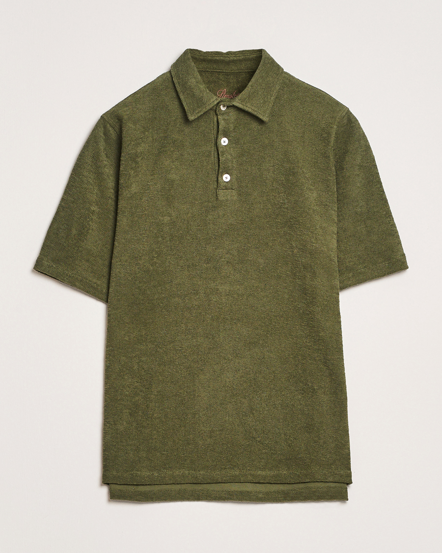 Herren | Poloshirts | Stenströms | Terry Slub Cotton Polo Green