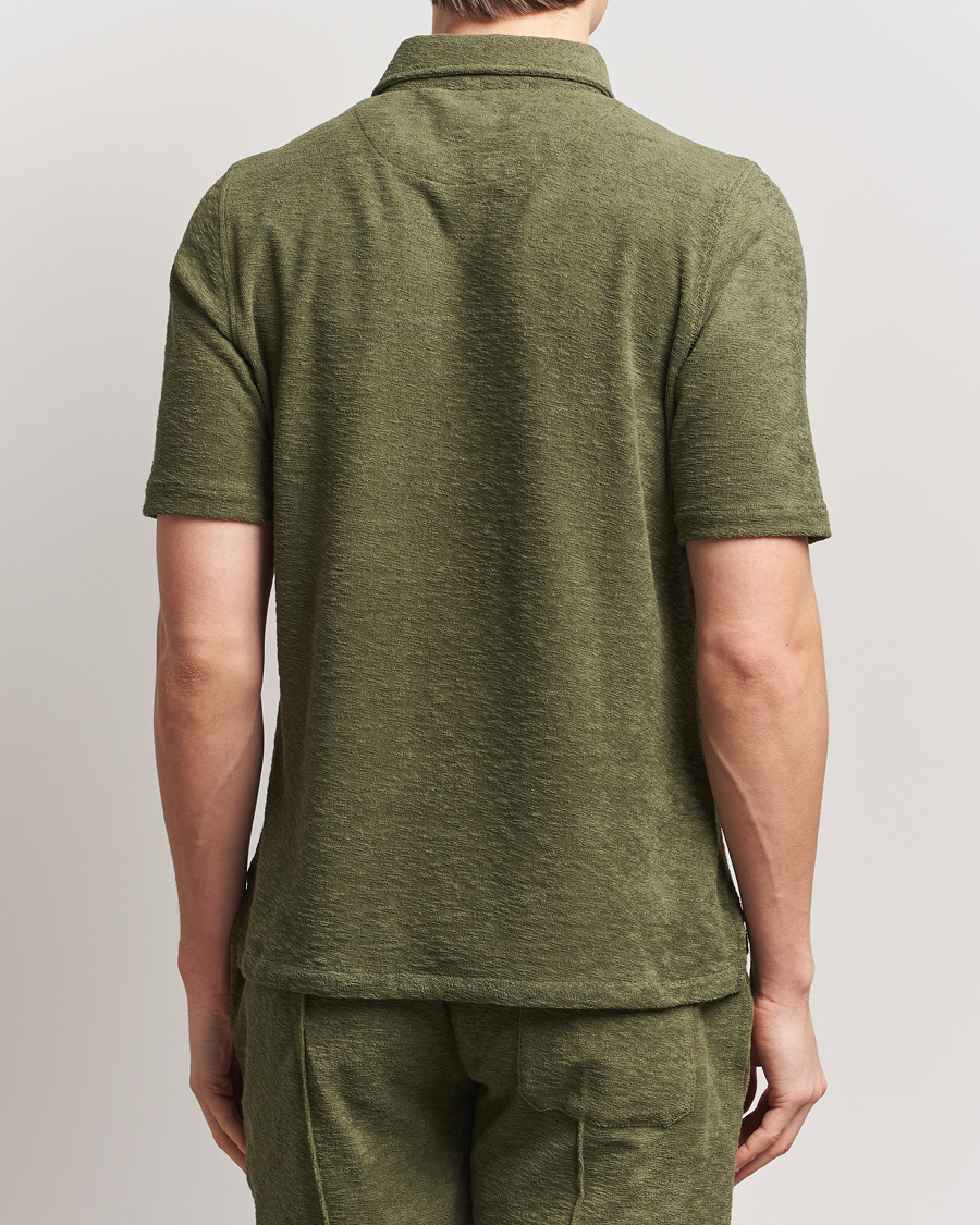 Herren | Poloshirts | Stenströms | Terry Slub Cotton Polo Green
