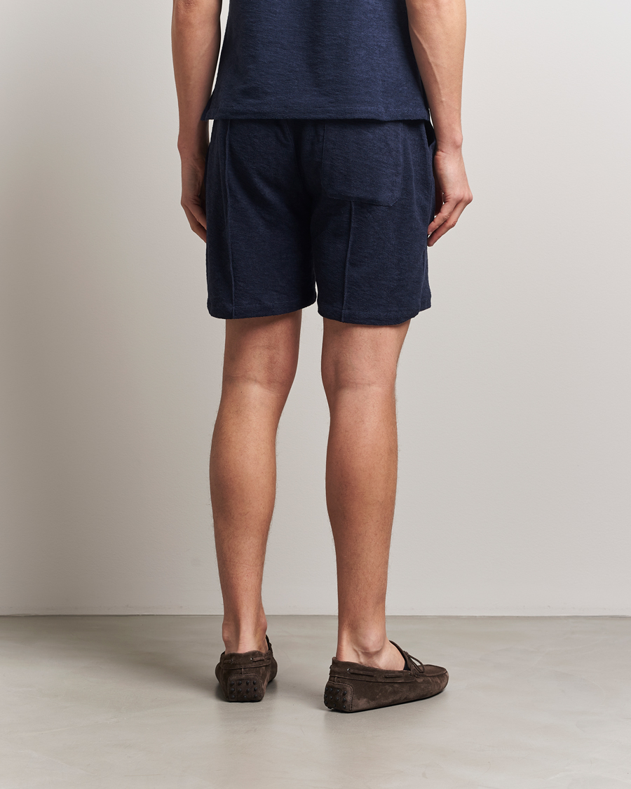 Herren | Shorts | Stenströms | Terry Slub Cotton Shorts Navy
