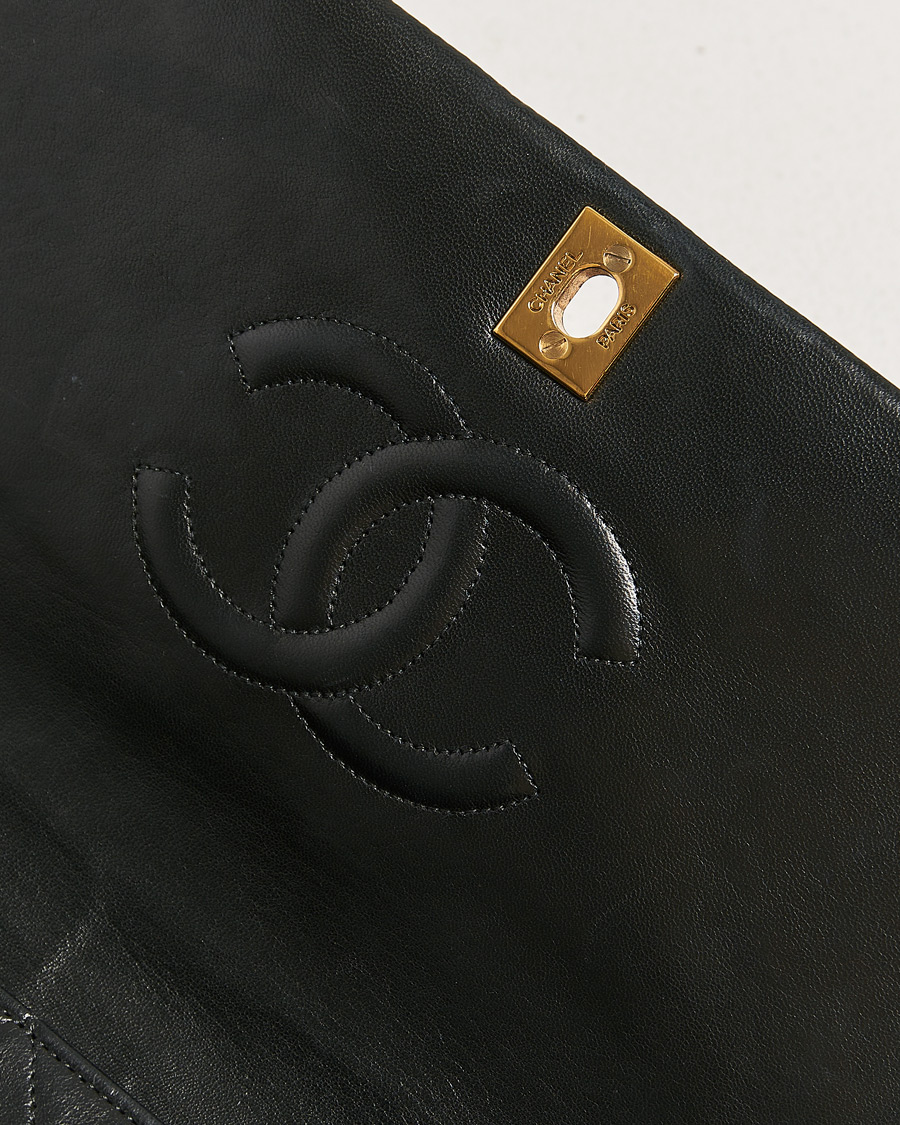 Herren | Chanel Pre-Owned Matelassé Single Full Flap Bag Black | Chanel Pre-Owned | Matelassé Single Full Flap Bag Black