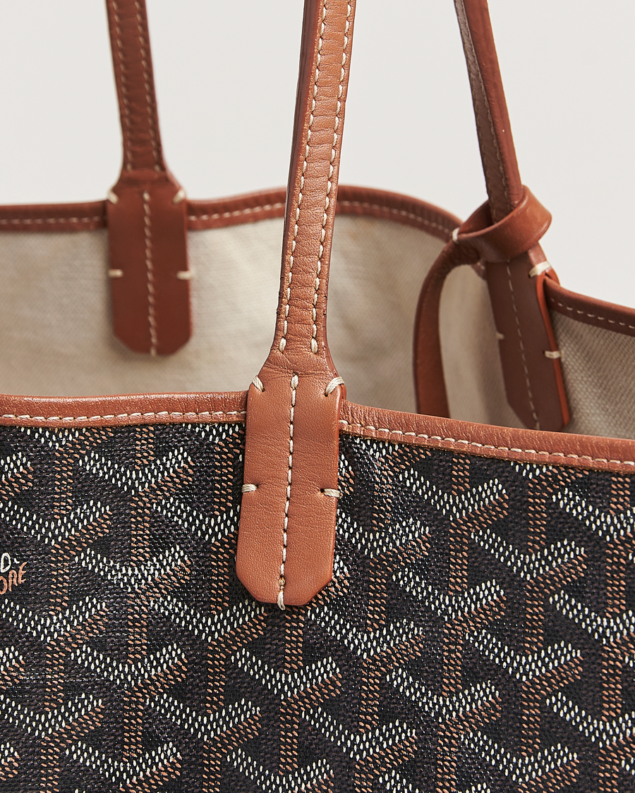 Herren | Goyard Pre-Owned Saint Louis PM Coated Canvas Tote Bag Brown | Goyard Pre-Owned | Saint Louis PM Coated Canvas Tote Bag Brown