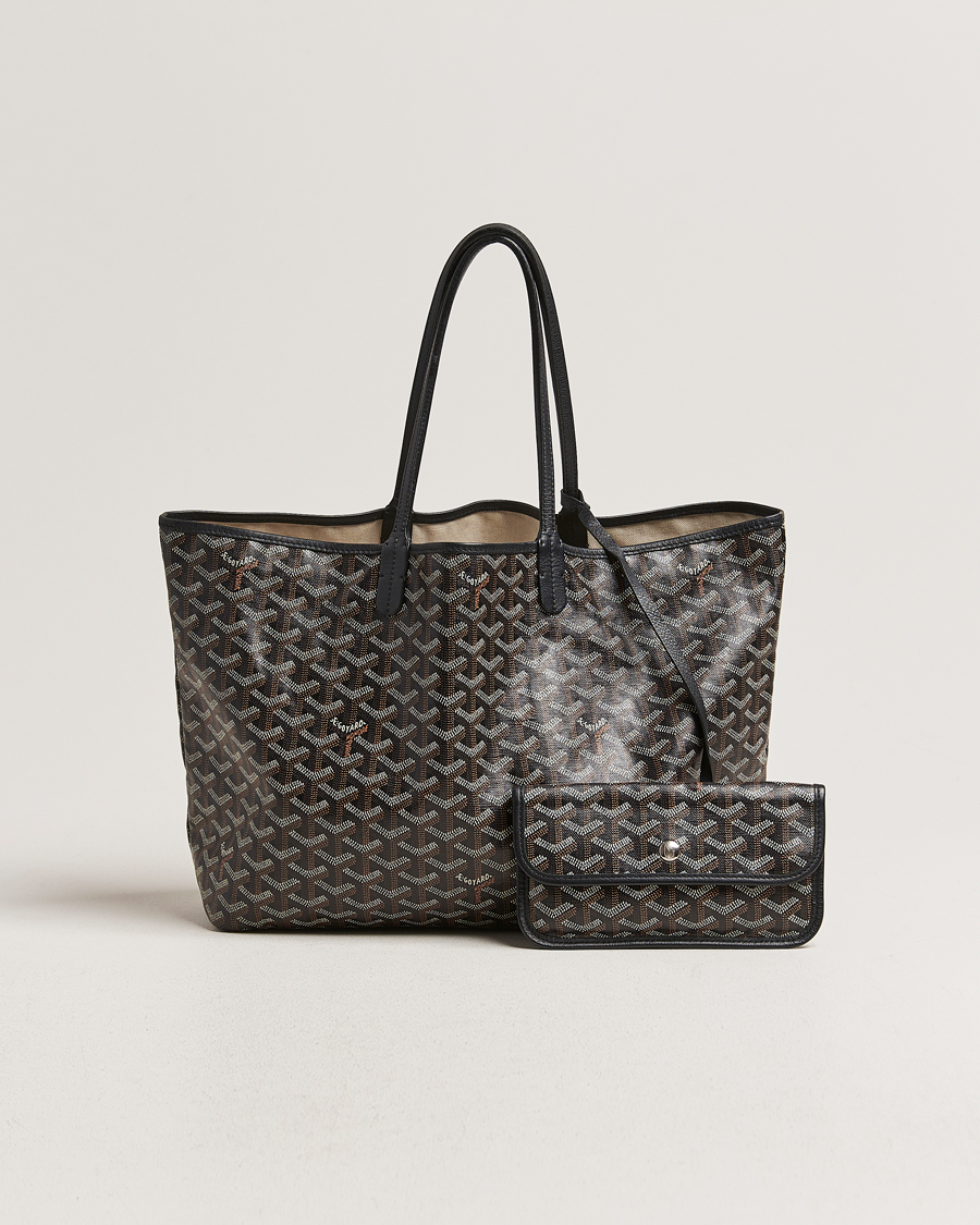 Herren | Goyard Pre-Owned Saint Louis PM Coated Canvas Tote Bag Black | Goyard Pre-Owned | Saint Louis PM Coated Canvas Tote Bag Black