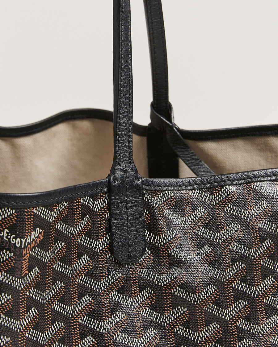 Herren | Goyard Pre-Owned Saint Louis PM Coated Canvas Tote Bag Black | Goyard Pre-Owned | Saint Louis PM Coated Canvas Tote Bag Black