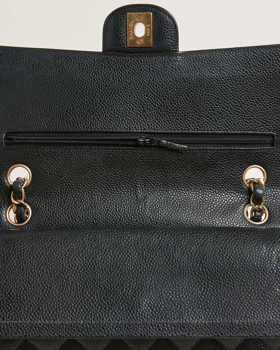 Herren | Chanel Pre-Owned Classic Medium Double Flap Bag Black Caviar | Chanel Pre-Owned | Classic Medium Double Flap Bag Black Caviar