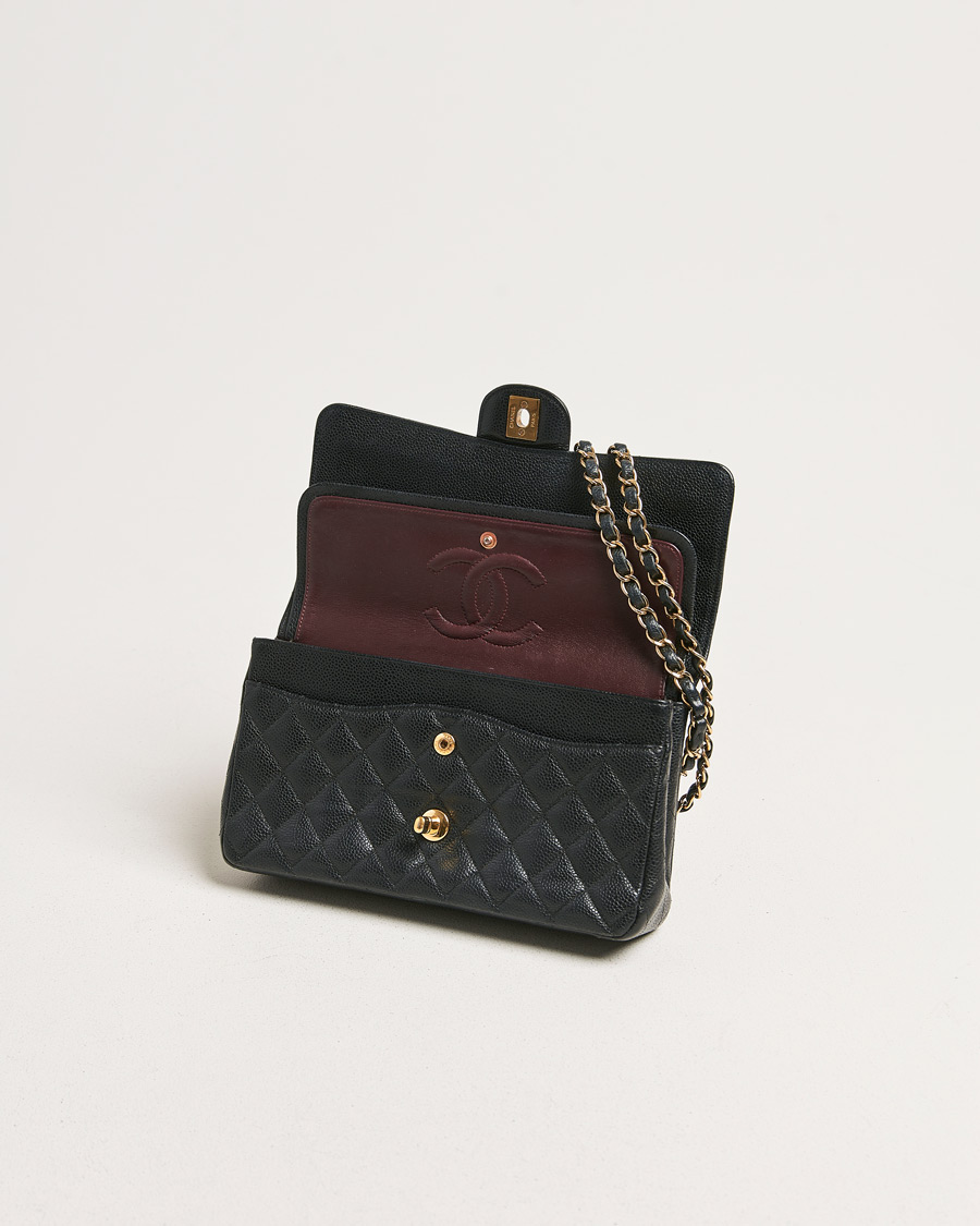 Herren | Chanel Pre-Owned Classic Medium Double Flap Bag Black Caviar | Chanel Pre-Owned | Classic Medium Double Flap Bag Black Caviar