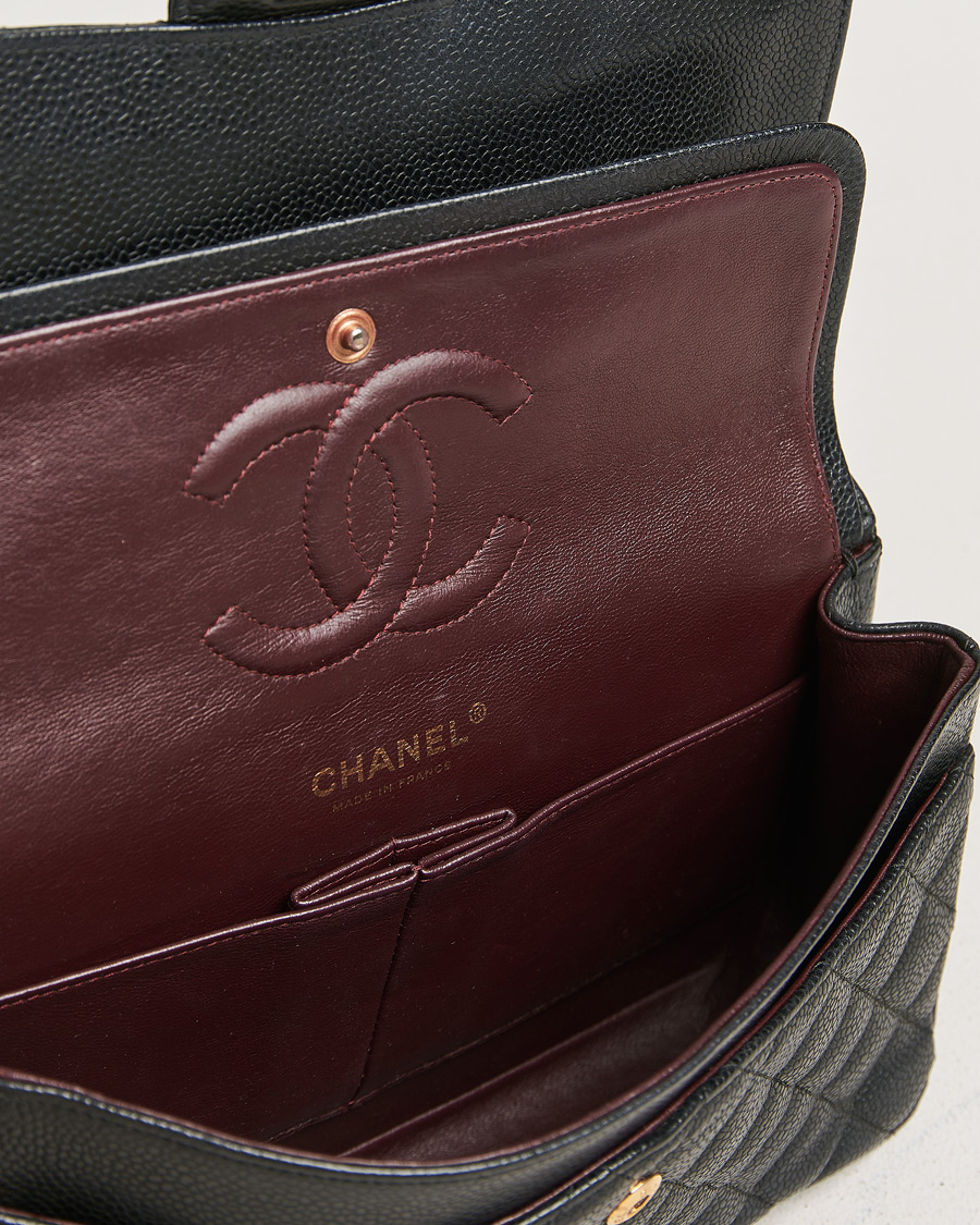 Herren | Chanel Pre-Owned Classic Medium Double Flap Bag Black Caviar | Chanel Pre-Owned | Classic Medium Double Flap Bag Black Caviar