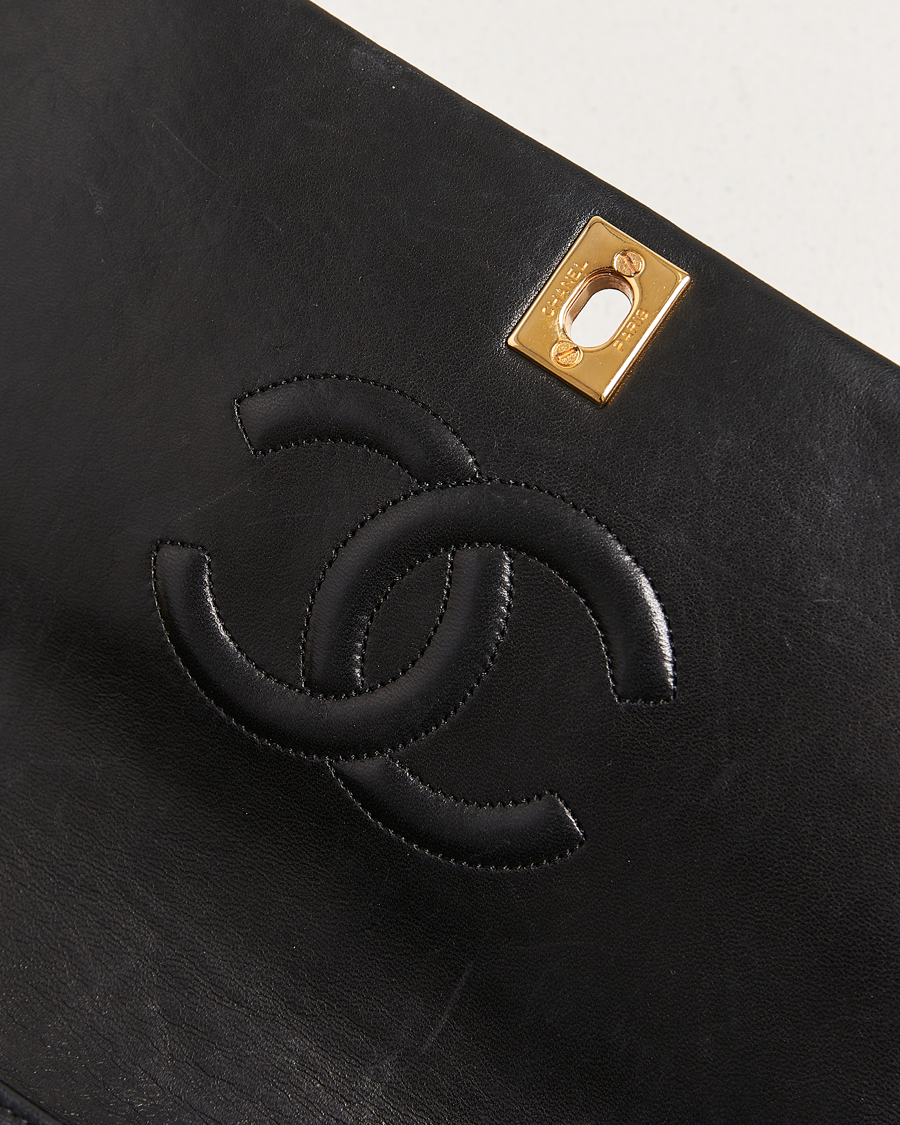 Herren | Chanel Pre-Owned Matelassé Single Full Flap Bag Black | Chanel Pre-Owned | Matelassé Single Full Flap Bag Black