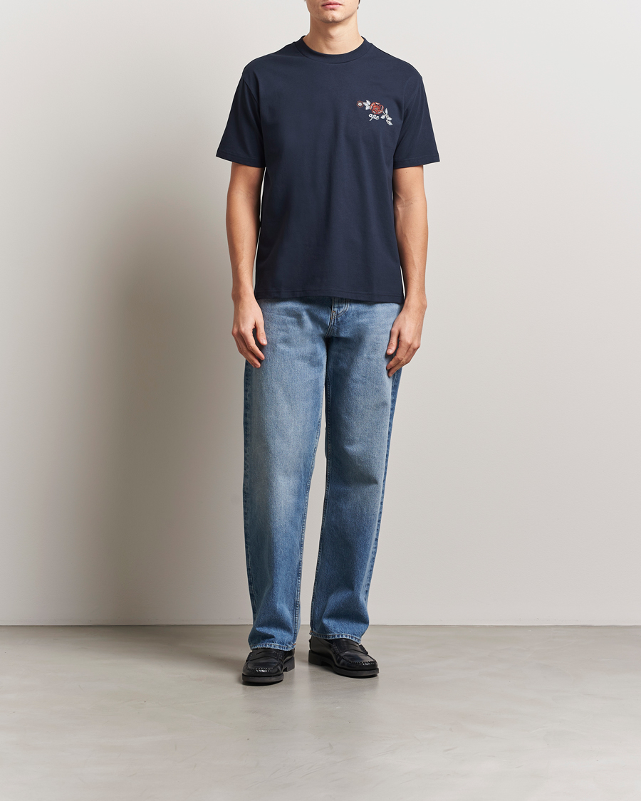 Herren | T-Shirts | A.P.C. | Oscar Embroidered T-Shirt Dark Navy