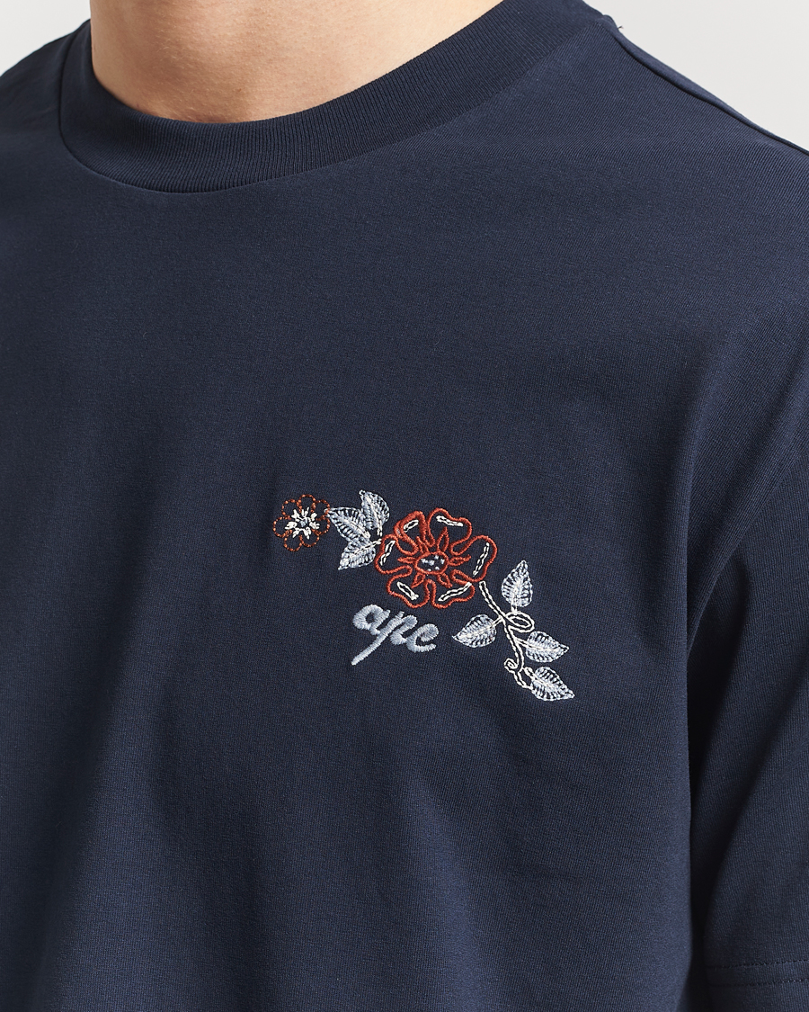 Herren | T-Shirts | A.P.C. | Oscar Embroidered T-Shirt Dark Navy
