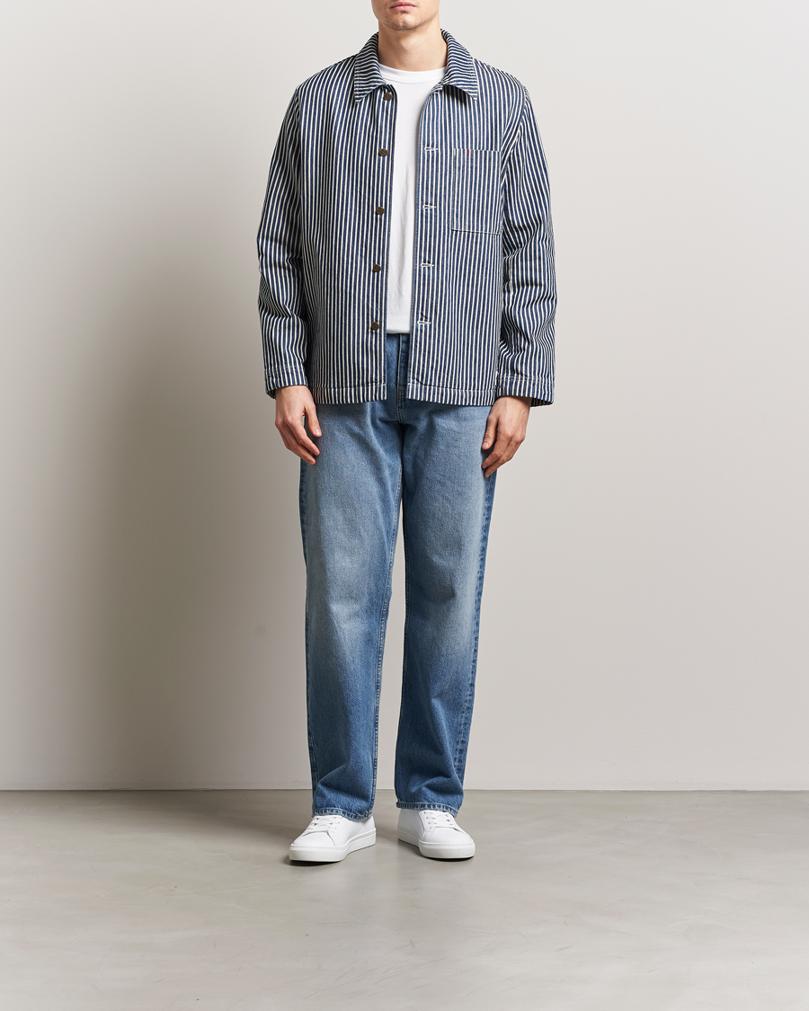 Herren | Hemden | A.P.C. | Raphael Hickory Striped Overshirt Blue/White