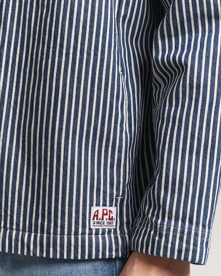 Herren | Hemden | A.P.C. | Raphael Hickory Striped Overshirt Blue/White