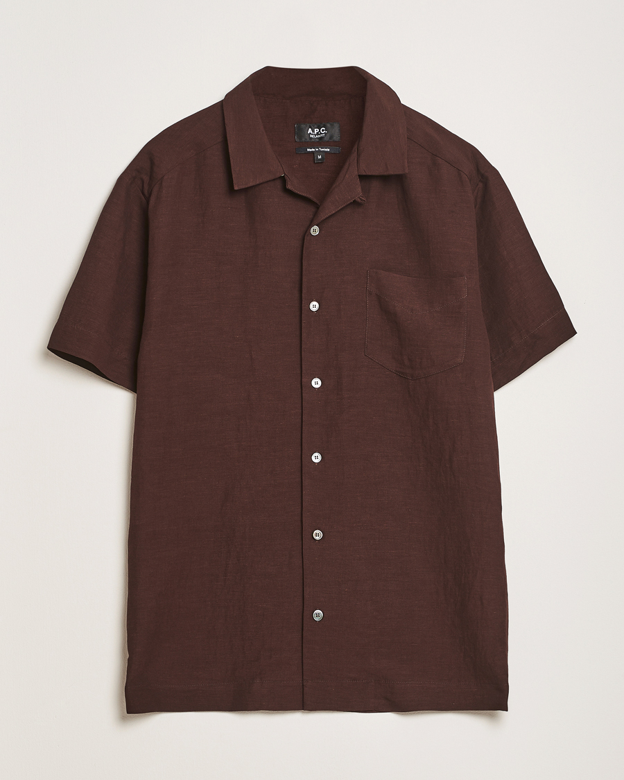 Herren | Hemden | A.P.C. | Roy Woven Short Sleeve Shirt Brown