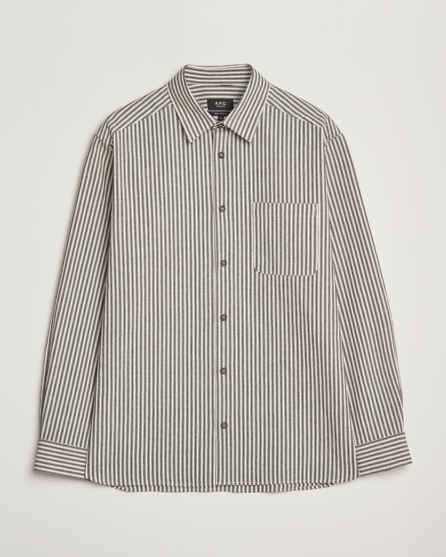 Herren | Hemden | A.P.C. | Rustic Cotton Striped Overshirt Black/White