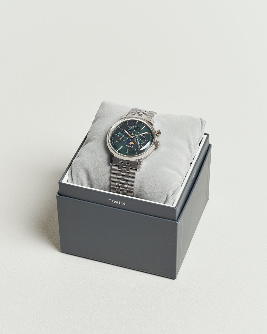 Herren | Timex Marlin Moon Phase Quartz Steel 40mm Green Dial | Timex | Marlin Moon Phase Quartz Steel 40mm Green Dial