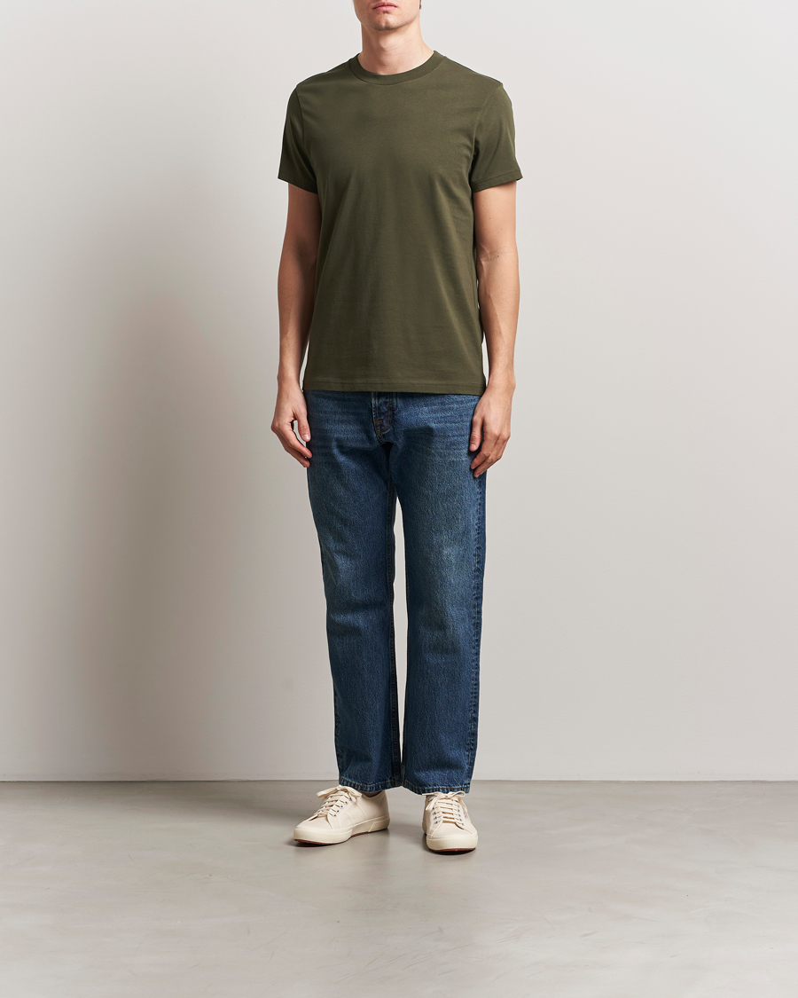 Herren | T-Shirts | Bread & Boxers | Crew Neck Regular T-Shirt Dark Army Green