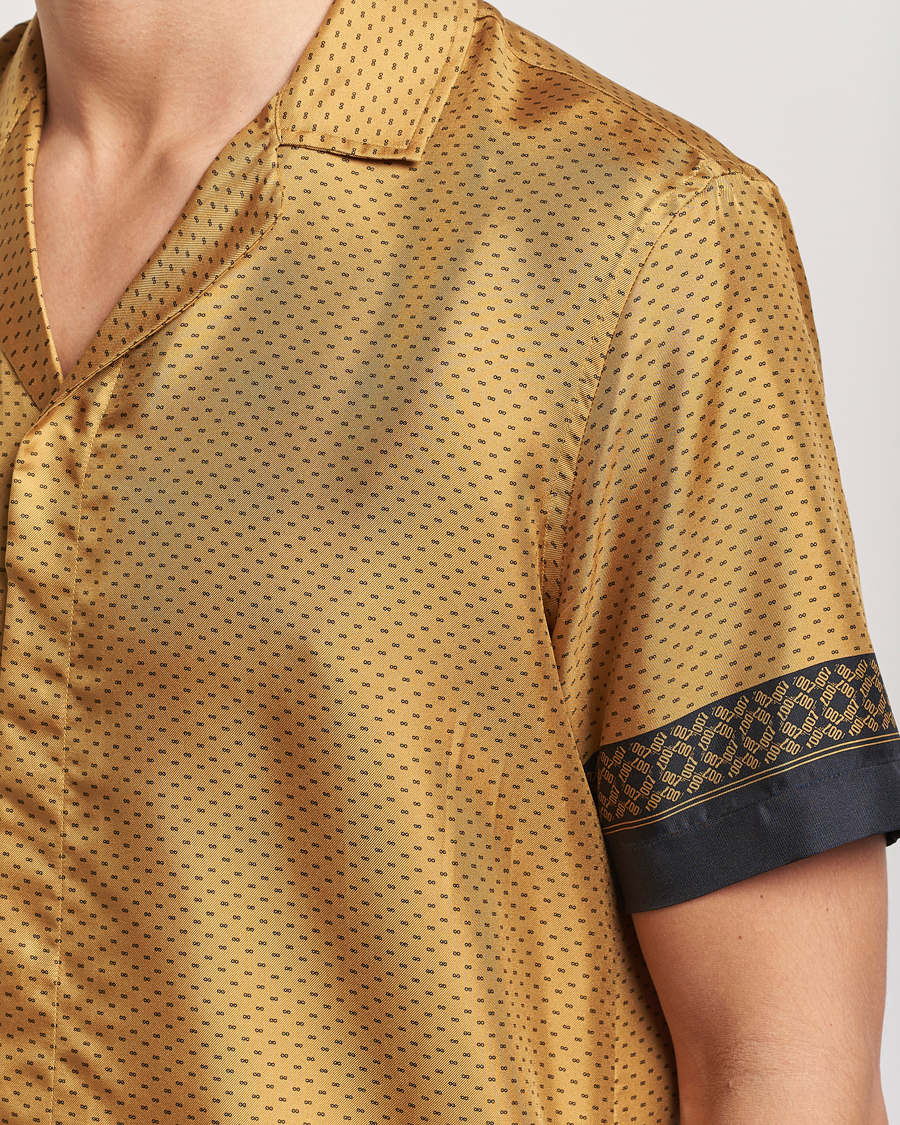Herren | Hemden | Orlebar Brown | Maitan Silk Gold Bullion Shirt Gold/Black