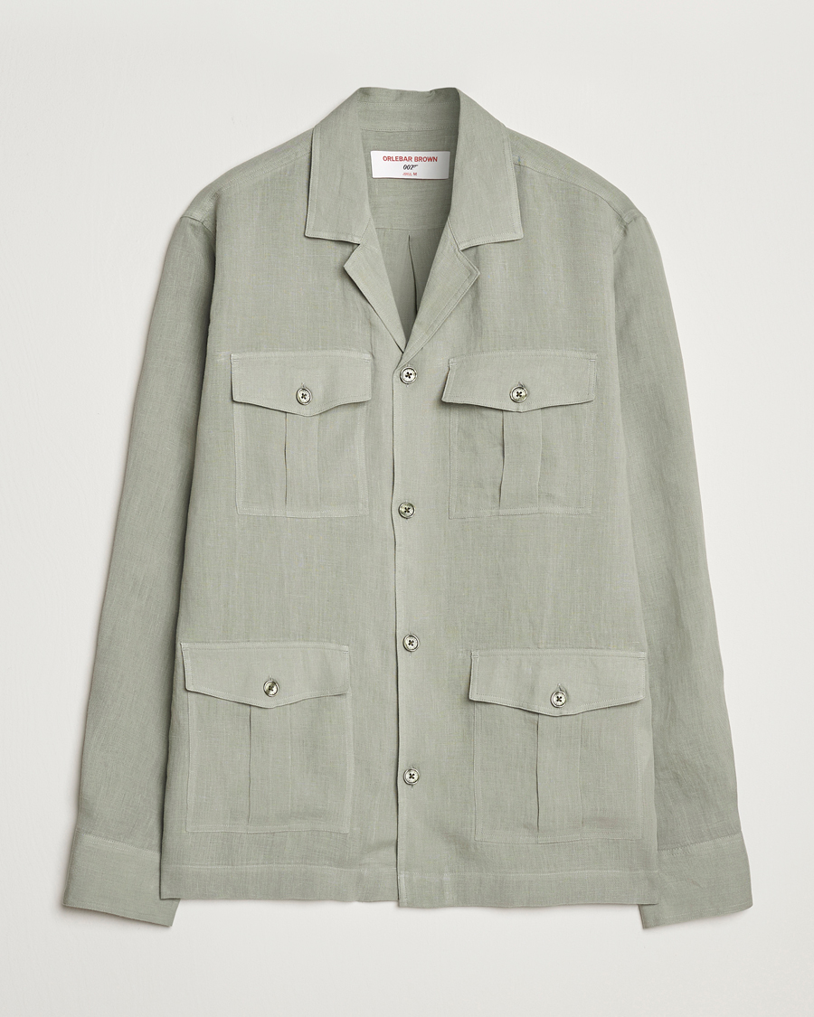 Herren | Hemden | Orlebar Brown | Maitan Long Sleeve Golden Gun Shirt Penny Green