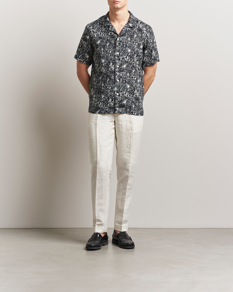 Herren | Hemden | Eton | Resort Printed Short Sleeve Shirt Black