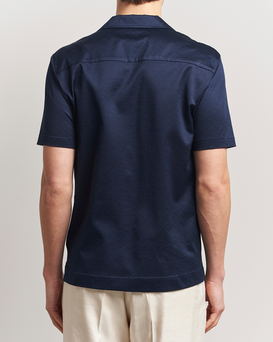 Herren | Hemden | Eton | Filo Di Scozia Short Sleeve Shirt Navy Blue
