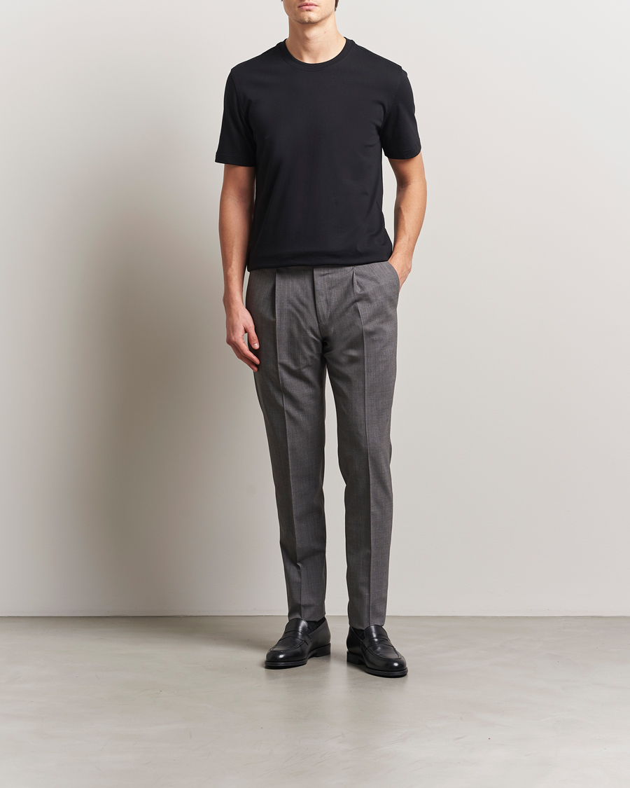 Herren | T-Shirts | Eton | Mercerized Jersey Crew Neck T-Shirt Black