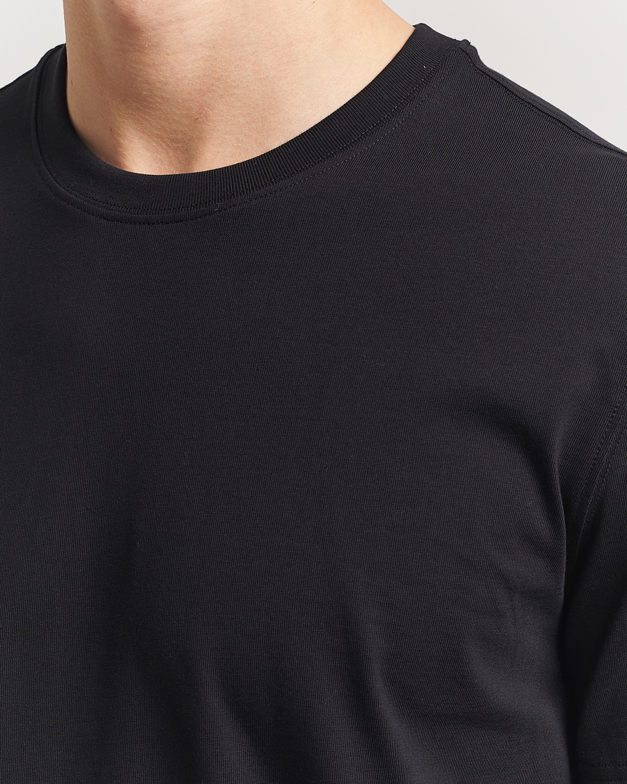 Herren | T-Shirts | Eton | Mercerized Jersey Crew Neck T-Shirt Black