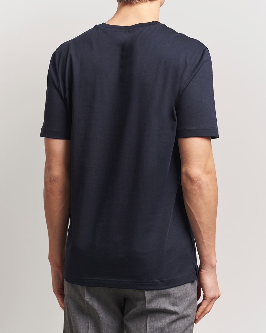 Herren | T-Shirts | Eton | Supima Cotton Crew Neck T-Shirt Navy Blue