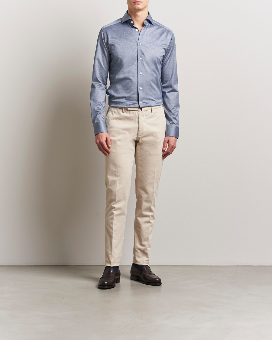 Herren | Hemden | Eton | Filo Di Scozia Oxford Shirt Dark Blue