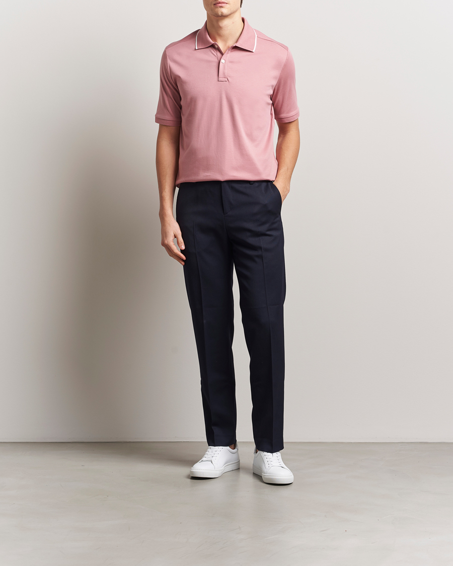 Herren | Poloshirts | Eton | Supima Cotton Interlock Polo Dusty Pink