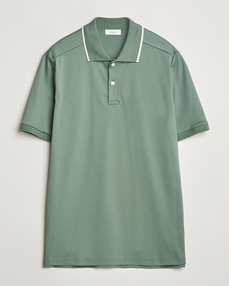 Herren | Poloshirts | Eton | Supima Cotton Interlock Polo Dark Green