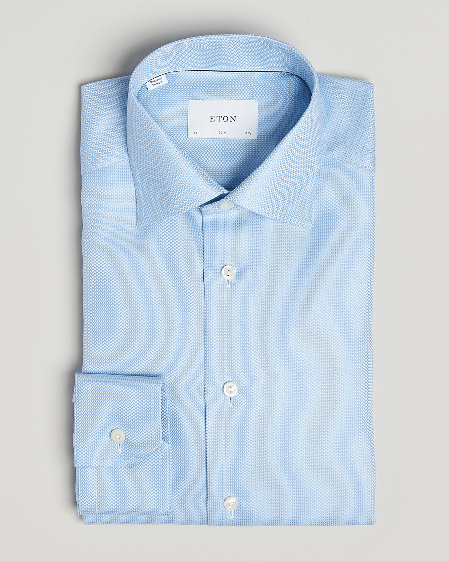 Herren | Hemden | Eton | Slim Fit Signature Dobby Shirt Light Blue