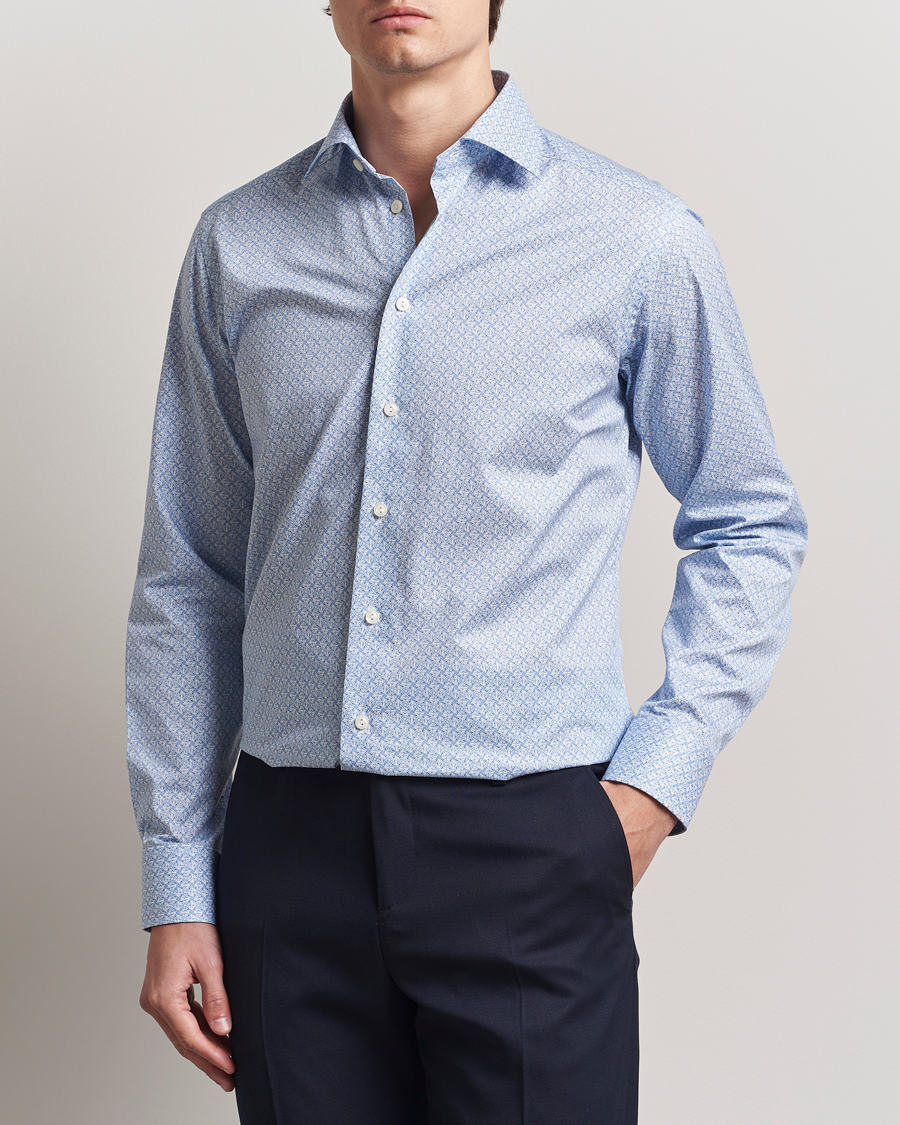 Herren | Hemden | Eton | Slim Fit Signature Twill Printed Shirt Light Blue